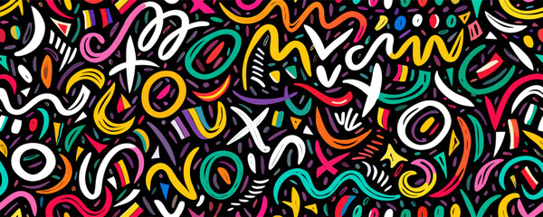 Colorful Abstract Doodle Pattern Background