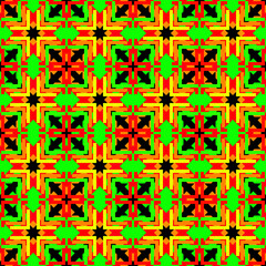 Abstract seamless geometric pattern with vintage floral tile design for wallpaper and fabric