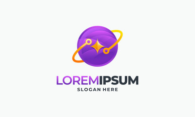 Obraz premium Modern World Tech Logo Design Template vector