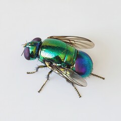 Iridescent green and blue bottle fly insect arthropod