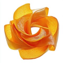 Orange peel twisted into a decorative spiral shape