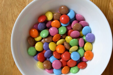 Colorful chocolate candy. Sweet and tasty.