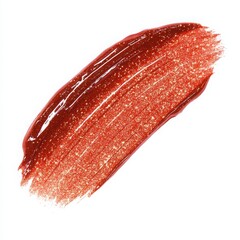 Swirl of shimmering red glitter gloss lipstick makeup