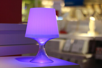 Stylish Purple Modern Lamp with Soft Glow