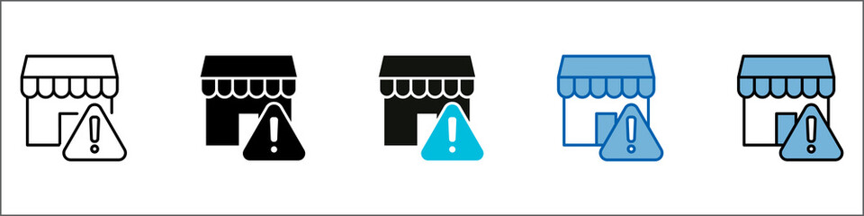 Market Failure Icon Pack Multistyle Illustration