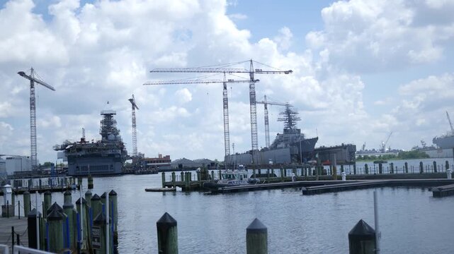 Naval Battleships in Norfolk Virginia
