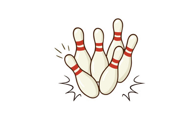 Bowling Pin Cluster with Impact Effect