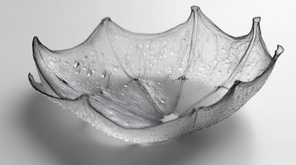 Abstract, translucent, decorative bowl, light studio setting