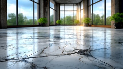 A sleek white marble floor with large symmetrical slabs, hairline gray streaks, subtle gloss, and faint ambient shadows