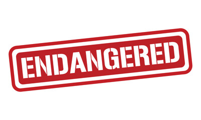 ENDANGERED red stamp text vector, rubber stamp