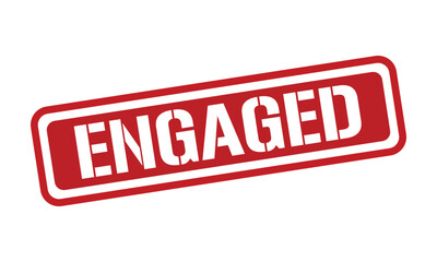 ENGAGED red stamp text vector, rubber stamp