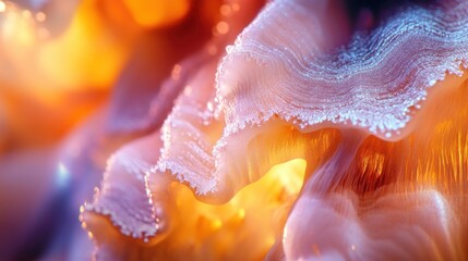 Abstract, organic forms, vibrant colors, glowing structures
