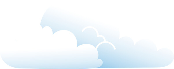 Fluffy Gradient Cartoon Cloud Vector Set – Weather and Sky Elements