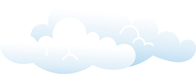 Fluffy Gradient Cartoon Cloud Vector Set – Weather and Sky Elements