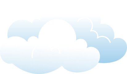 Fluffy Gradient Cartoon Cloud Vector Set – Weather and Sky Elements