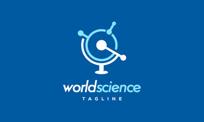 World Science logo designs concept vector, Molecule Atom logo designs template