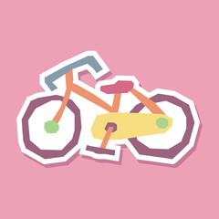 Flat Color Bicycle Sticker Pack in a Cutout Style
