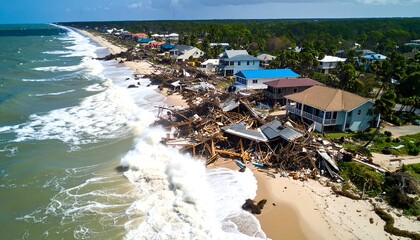 Coastal damage from storm surge