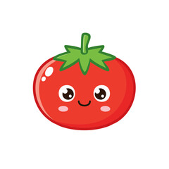 Cute Cartoon Tomato Character Isolated on a Transparent Background