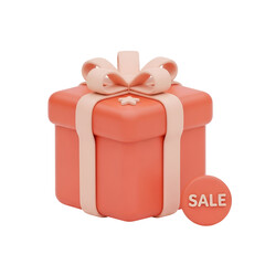 3D Sale Gift Box Isolated