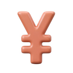 Obraz premium Salmon-colored Japanese Yen symbol isolated