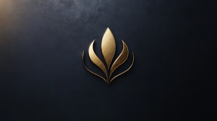 A luxurious salon logo featuring gold accents against a dark background with glowing accents