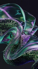 Artificial intelligence neural web with biomechanical texture, glowing cybernetic pathways