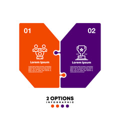 Vector arrows puzzle infographic, venn diagram, presentation chart. Business concept with 2 options, parts, steps, processes. Vector Eps	