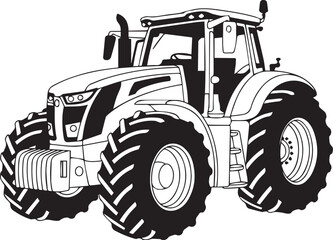 realistic farm tractor vector drawing heavy duty machinery graphic ideal for agriculture harvesting and plowing designs