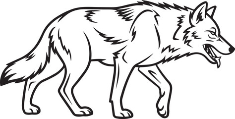 tribal wolf face outline design for svg cut files, branding kits, wildlife themes and animal icons