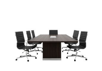Modern Conference Table with Leather Chairs – Sleek Corporate Elegance