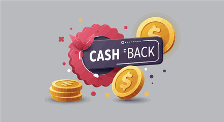 Promotion and sale explore cash back offers and rewards programs for saving money on purchases and earning money back deals vector