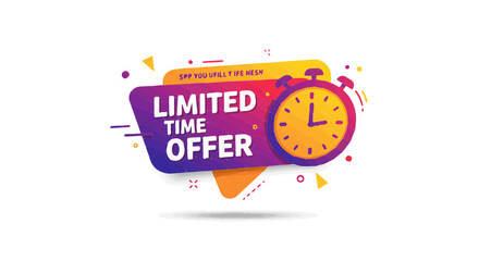 Promotion and sale limited time offer sale promotion discount countdown timer clock badge marketing graphic design template vector