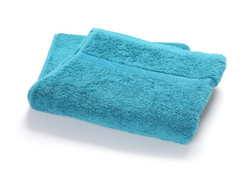 One folded terry towel isolated on white