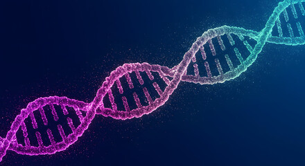Glowing DNA Strand &ndash; Scientific Abstract Concept