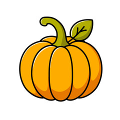 Illustration of a large pumpkin, pumpkin icon, pumpkin sticker, also suitable as a logo.