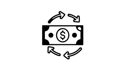 Promotion and sale money transfer icon representing financial transaction currency exchange and payment solution for business vector