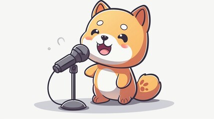 Kawaii Cartoon Dog Singer/カワイイカートゥーン犬シンガー1