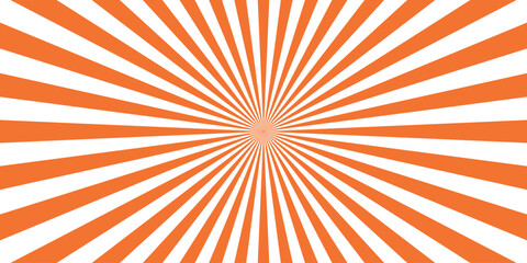 Abstract orange and white sunburst radial design perfect for retro or vintage backgrounds and modern graphic elements