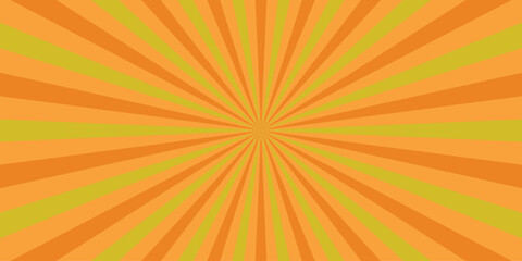 Retro sunburst design in orange and yellow radiating lines perfect for vintage posters and comic book illustration