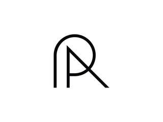 Monogram letter AR or RA logo design