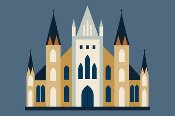 Fototapeta premium architectural-vector-of-a-gothic-cathedral-with-st (3).eps