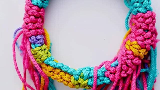 Colorful braided rope circle