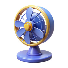 3D Render of Modern Table Fan Isolated on White Background