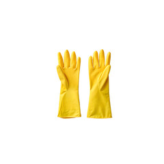 Obraz premium yellow rubber gloves on transparent background 