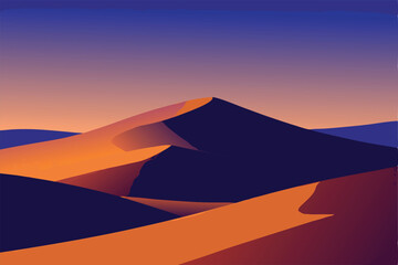 desert dunes casting long shadows under twilight  .eps
