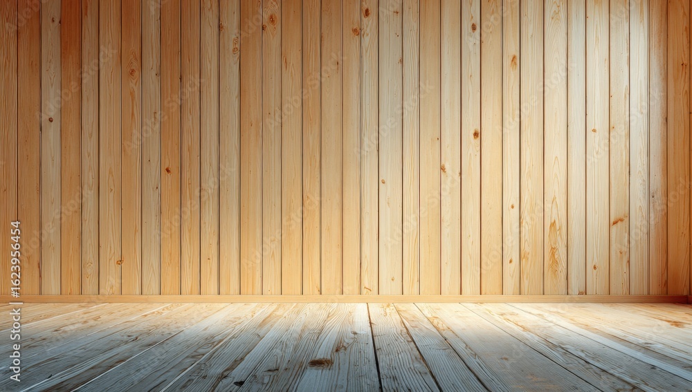 Poster light-colored wooden planks create a rustic backdrop, perfect for showcasing products or adding warm