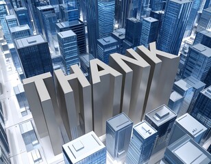 Cityscape thank you message