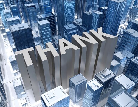 Cityscape thank you message