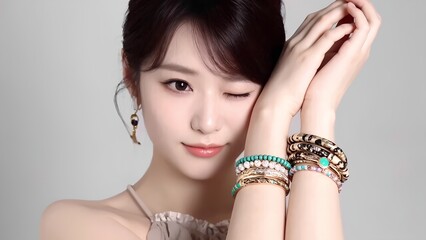 Fashion jewelry showcase studio setting portrait photography elegant environment close-up view accessory trends